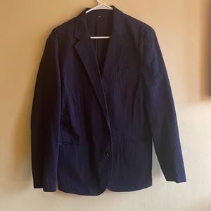 J. Crew Factory Blue Seersucker Blazer Size 40